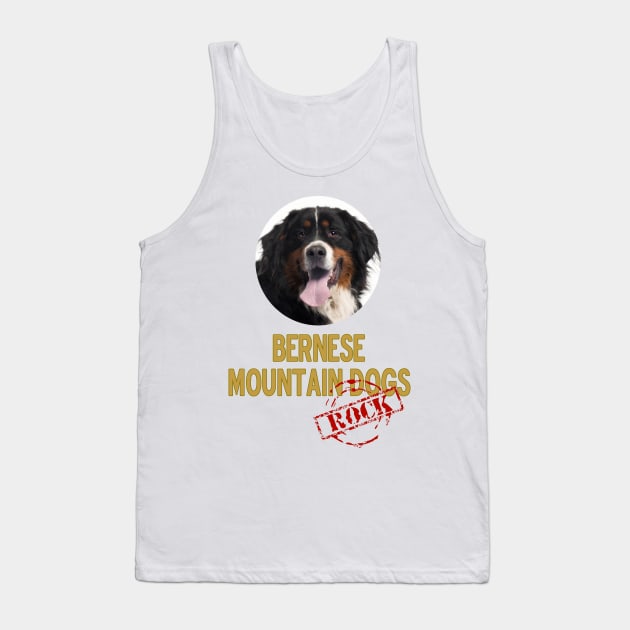 Bernese Mountain Dogs Rock Tank Top by Naves